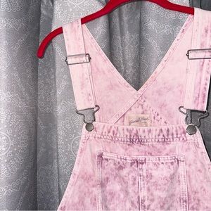 universal thread pink tie died acid wash overalls (never worn) size 6